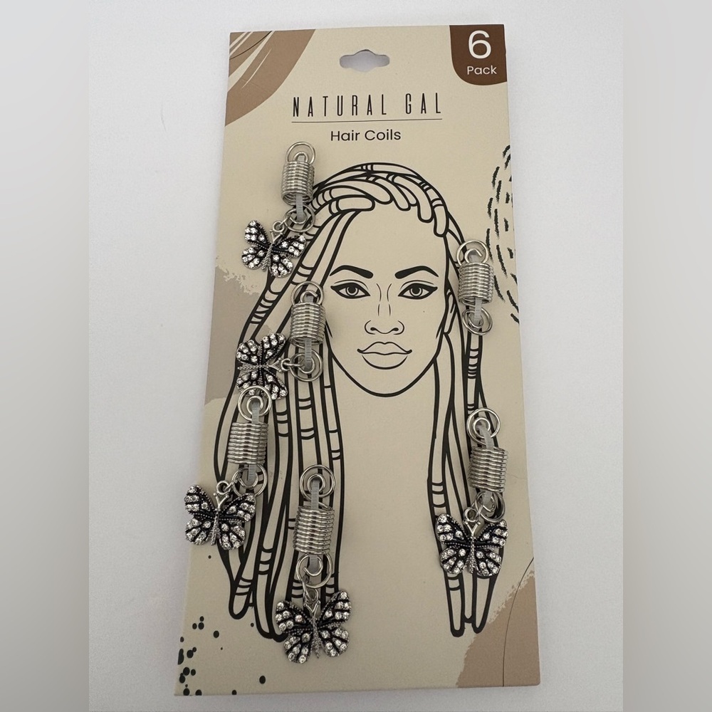 Silver Hair Coils with Butterfly Accents